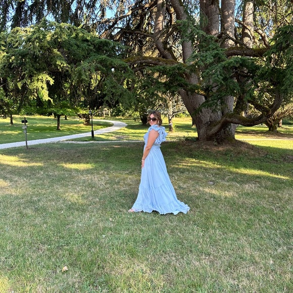 Macduggal ruffle tiered cut out chiffon gown - Picture 10 of 11